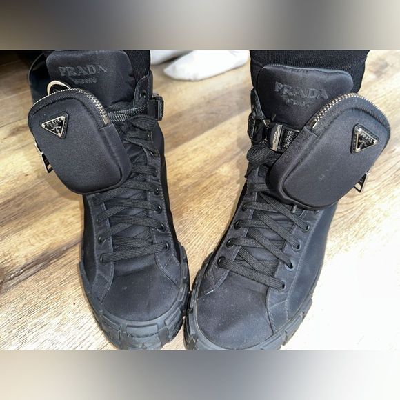 Prada nylon high top sneakers size 11 retail $1,500 sold - Picture 2 of 16